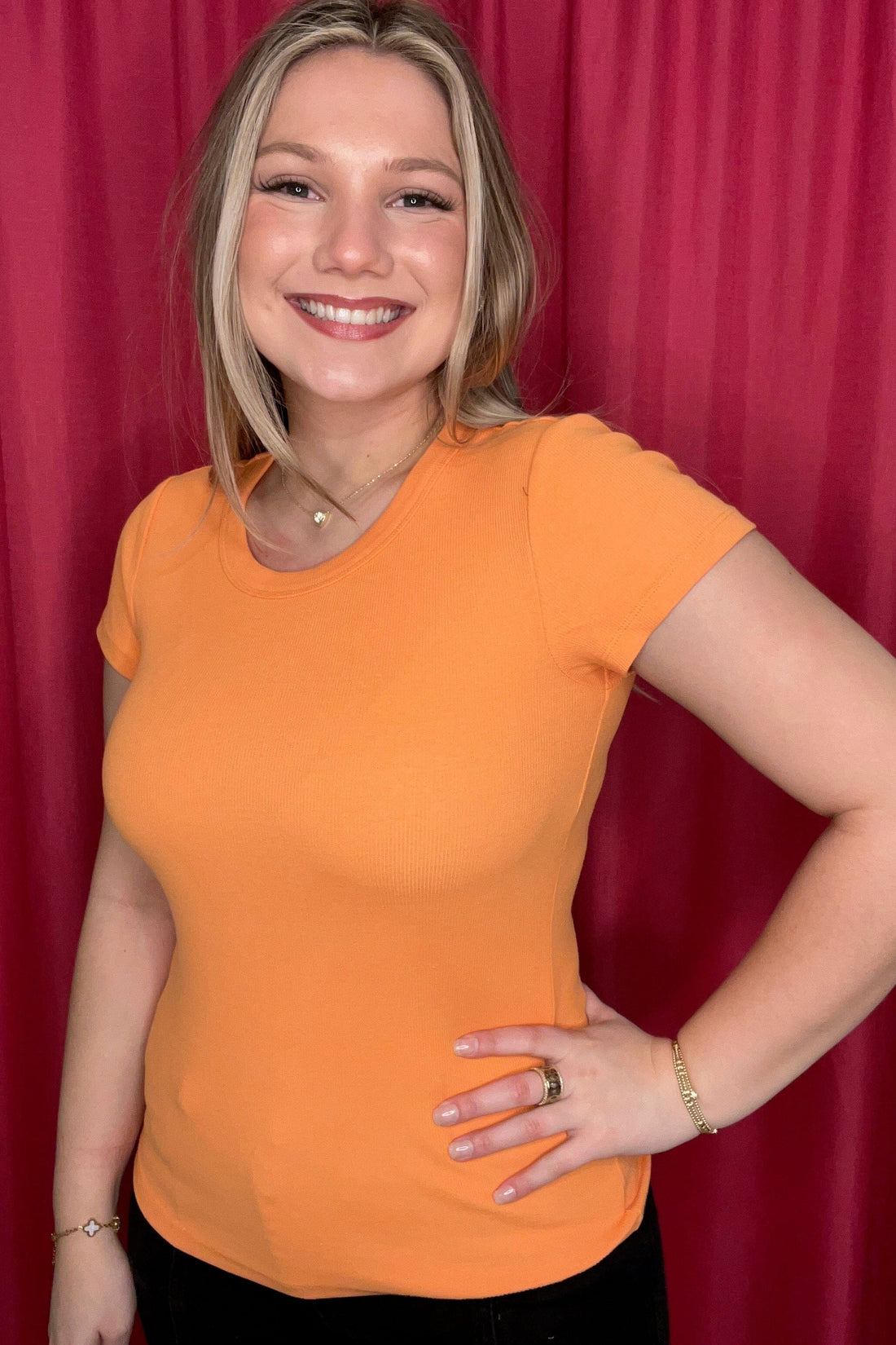 Tencel Rib Crew Neck T-Shirt MISSY BASIC KNIT CHARLIEB 