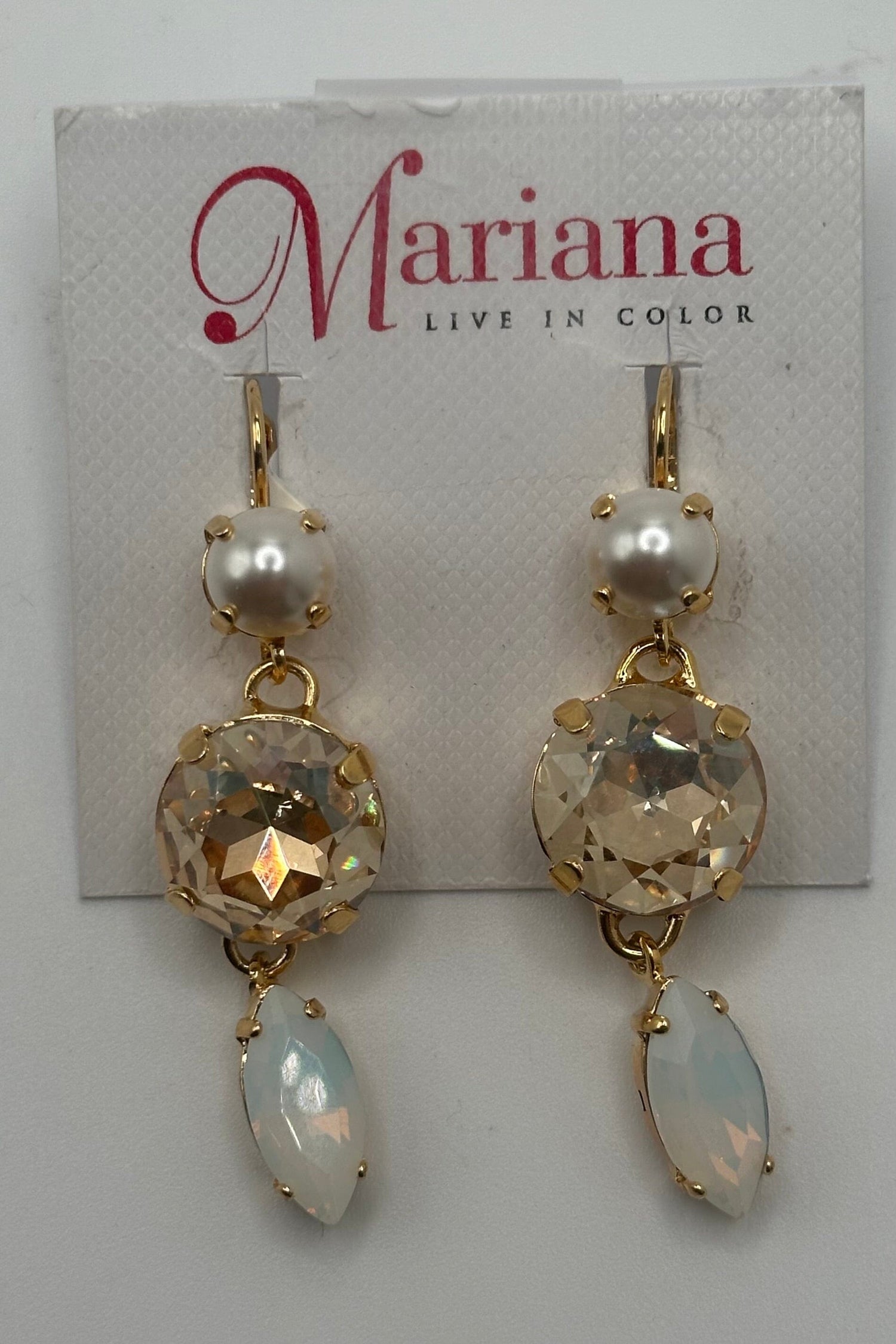 Extra Luxurious Round Marquise Drop Earrings in "Barbados" - Yellow Gold BETTERBRANDJEWELRY MICHALSMARIANA 