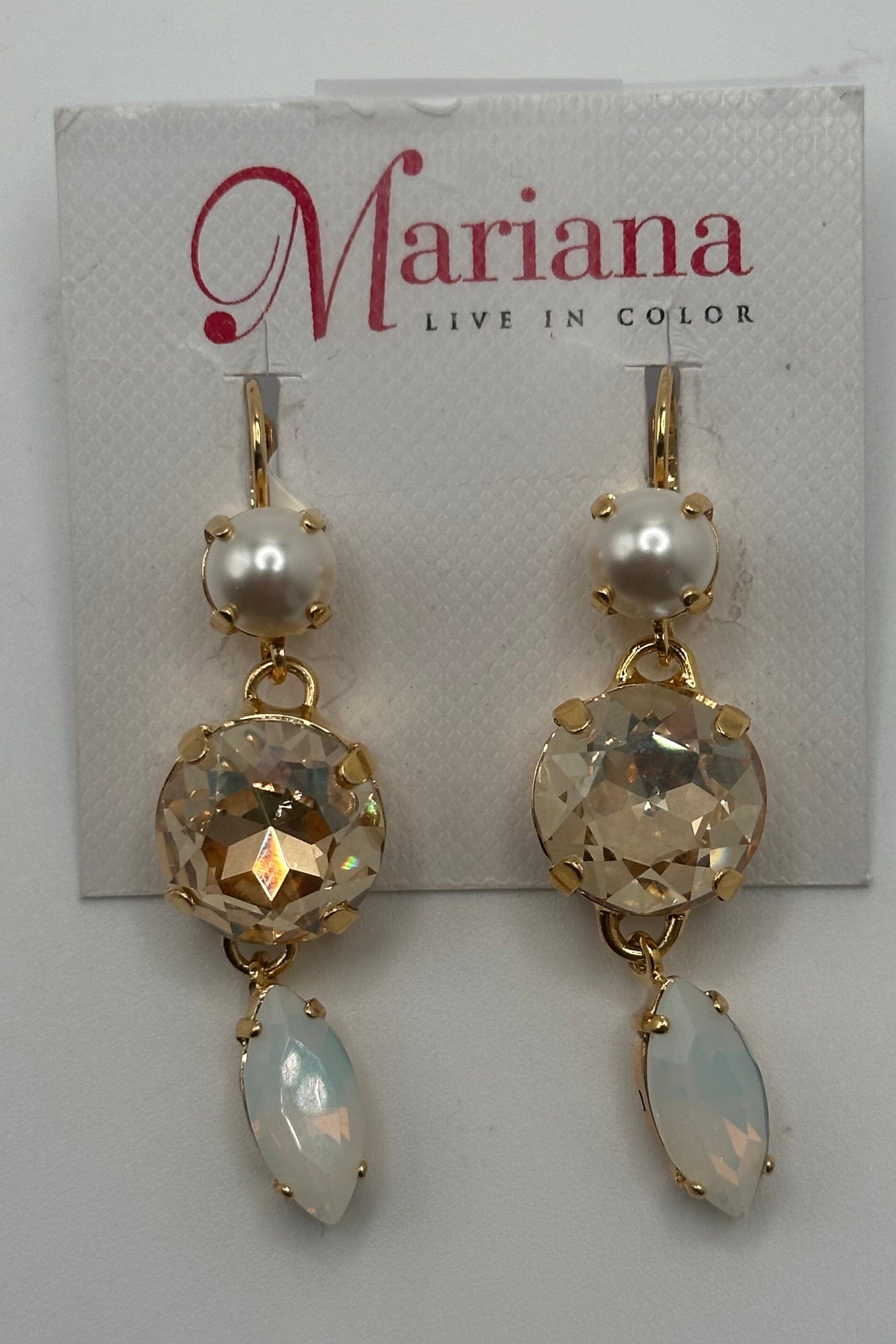 Extra Luxurious Round Marquise Drop Earrings in "Barbados" - Yellow Gold BETTERBRANDJEWELRY MICHALSMARIANA 