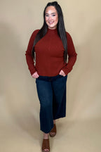 Long Sleeve Turtleneck Sweater - Rust MISSY BASIC KNIT:LPTRUNKFALL26 LIVERPOOL 
