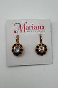 Large Daisy Leverback Earrings in Black Orchid BETTERBRANDJEWELRY Mariana 