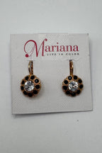 Large Daisy Leverback Earrings in Black Orchid BETTERBRANDJEWELRY Mariana 