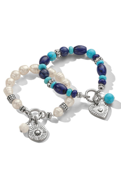 Token Lapis &amp; Turquoise Charm Stretch Bracelet BJEWELRY Brighton Collectables 