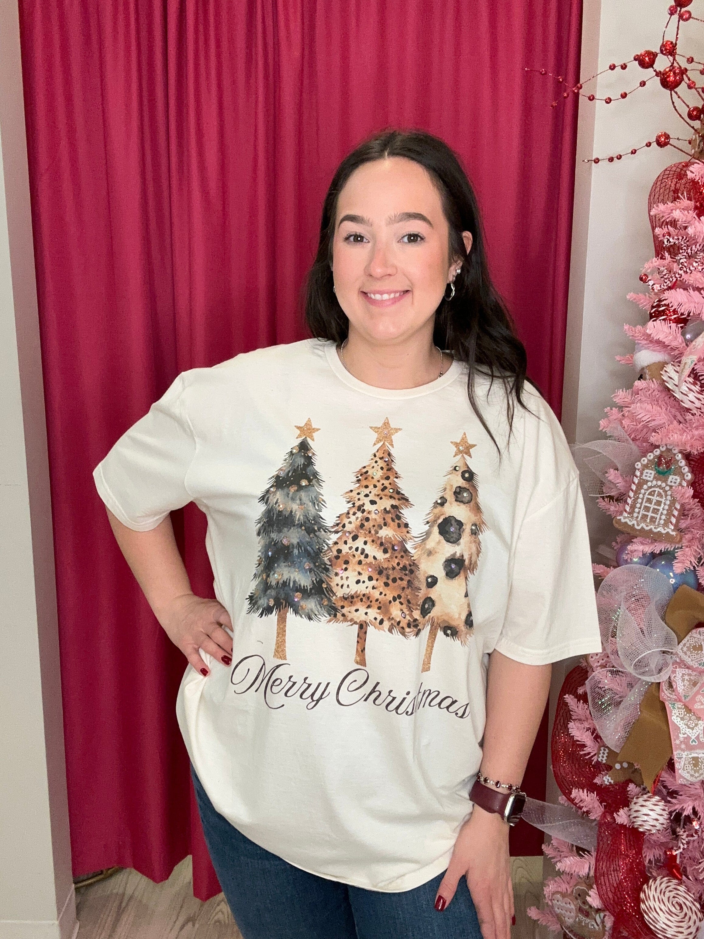 3 Christmas Trees T-Shirt MISSY BASIC KNIT JCOONS 