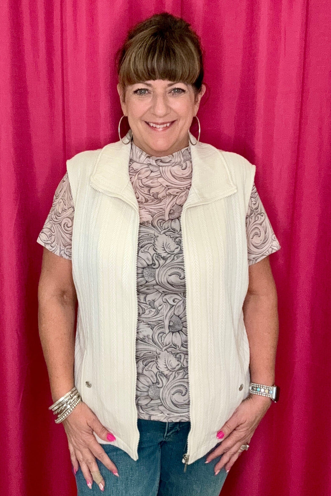 Zip Down Vest w/Pockets OUTFIT COMPLETER SOUTHERN LADY 
