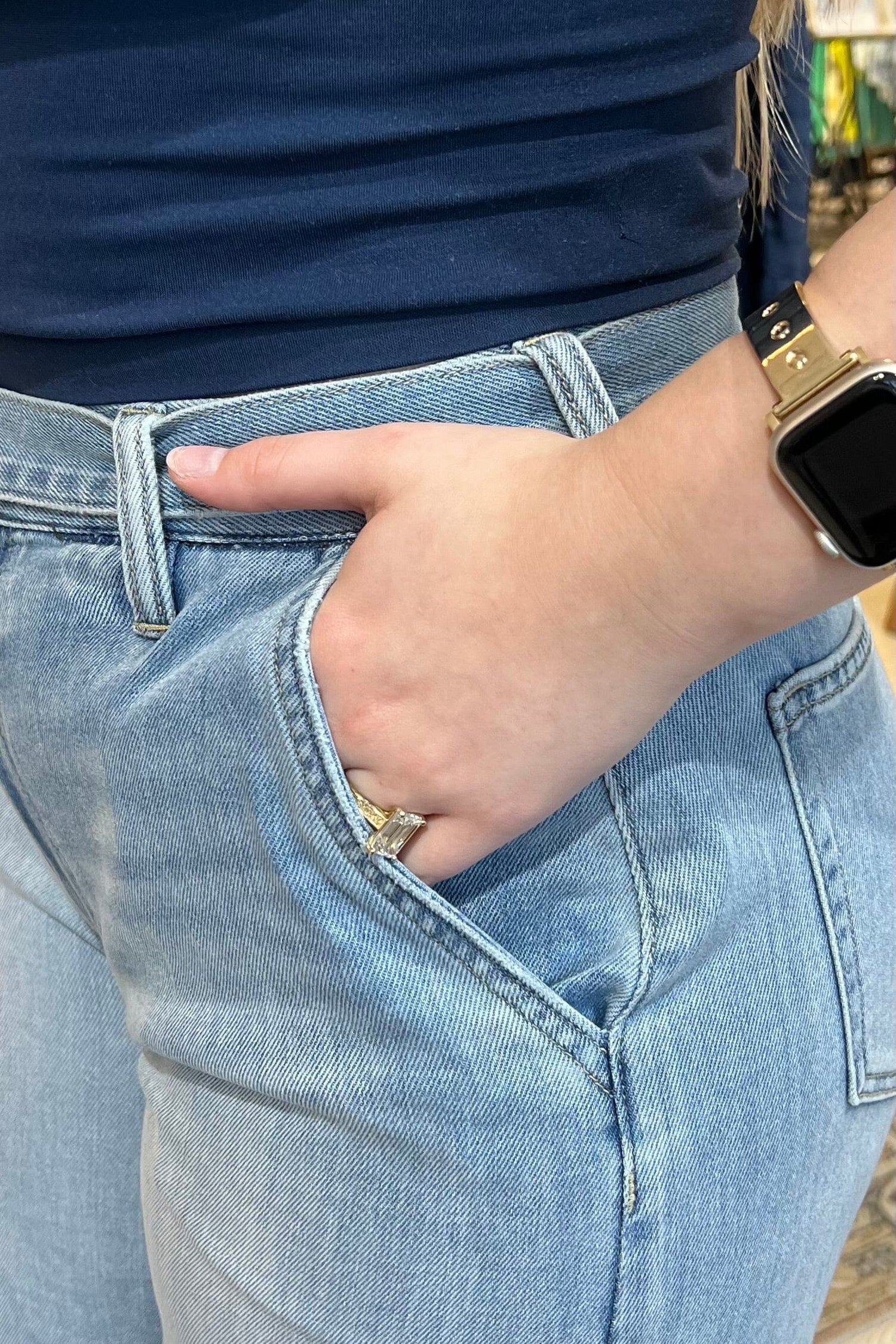 High Rise Super Stride w/Belt 32" Inseam JEANS LIVERPOOL 