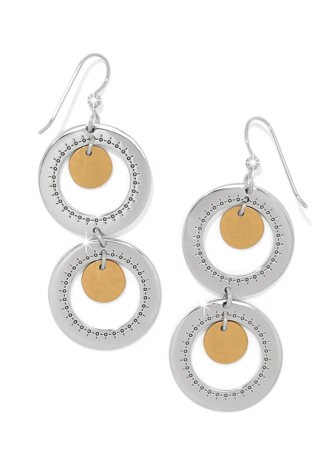 Palm Canyon 2 Tone French Wire Earrings BJEWELRY Brighton Collectables 