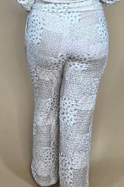 Floral Patchwork Quilted Pants BOTTOMS BLUPEPPER 