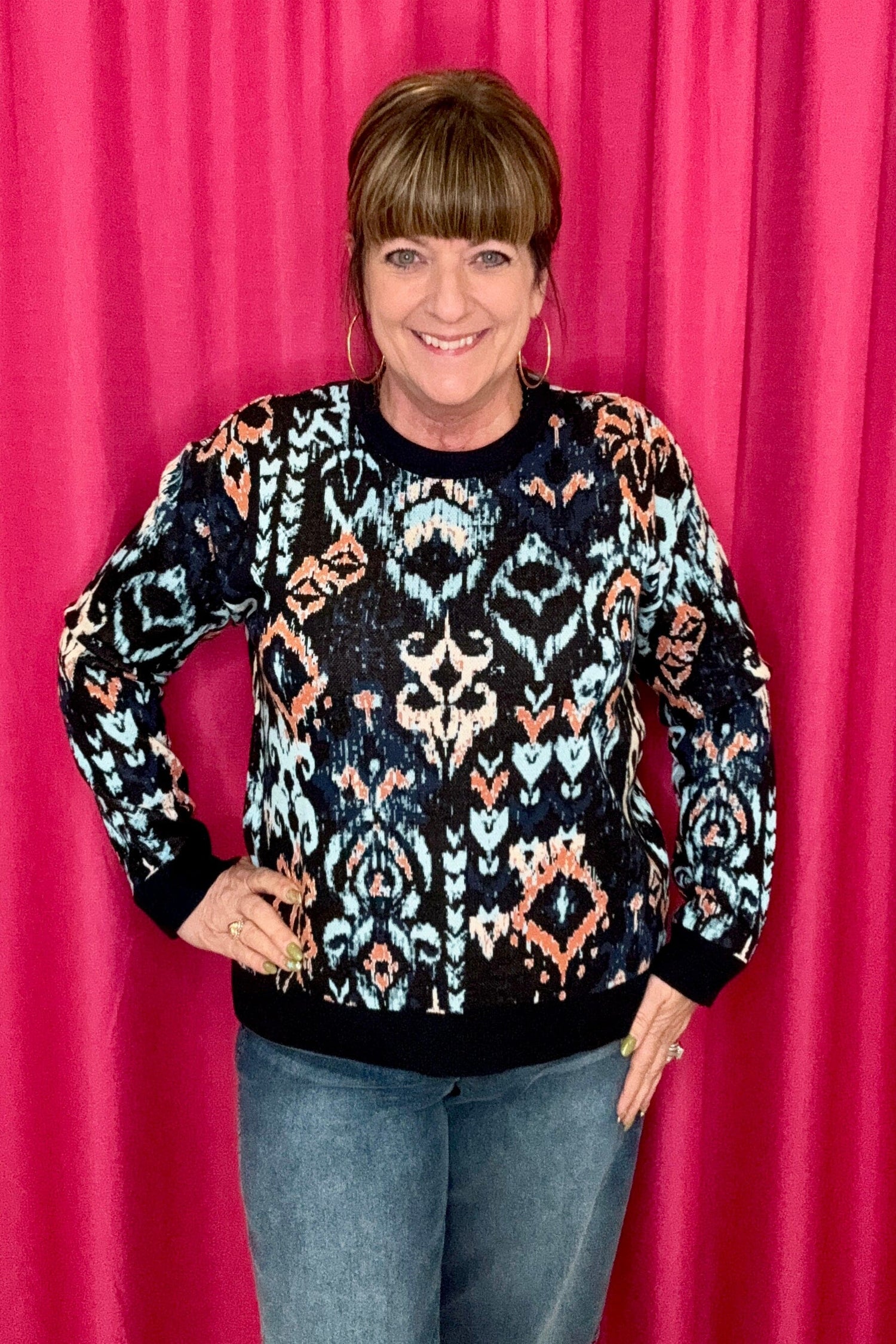 Long Sleeve Crew Neck Dropped Shoulder Top MISSY TOP SPECIAL LIVERPOOL 