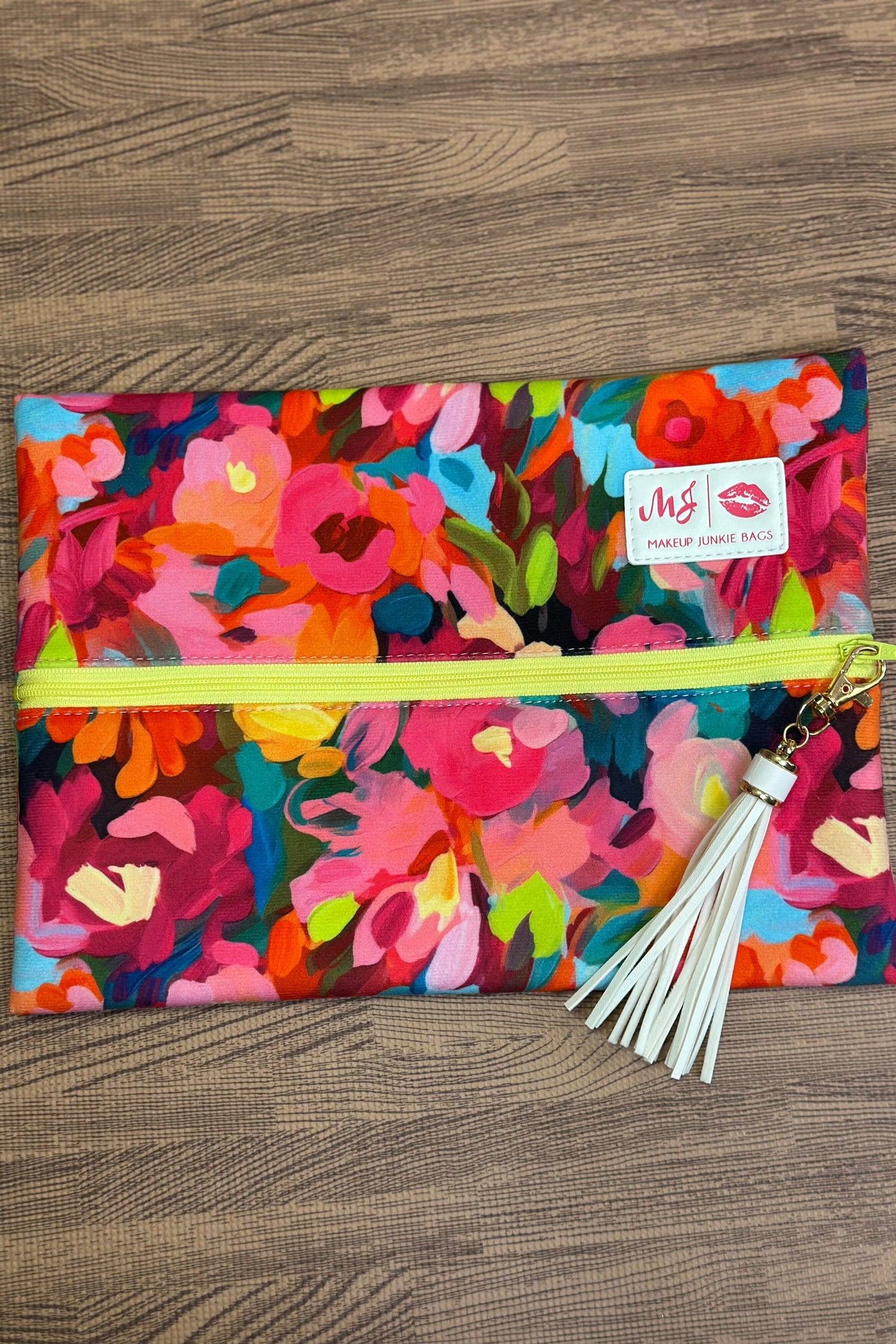 Makeup Junkie Medium Fuchsia Floral HANDBAGS MAKEUPJUNKIE 