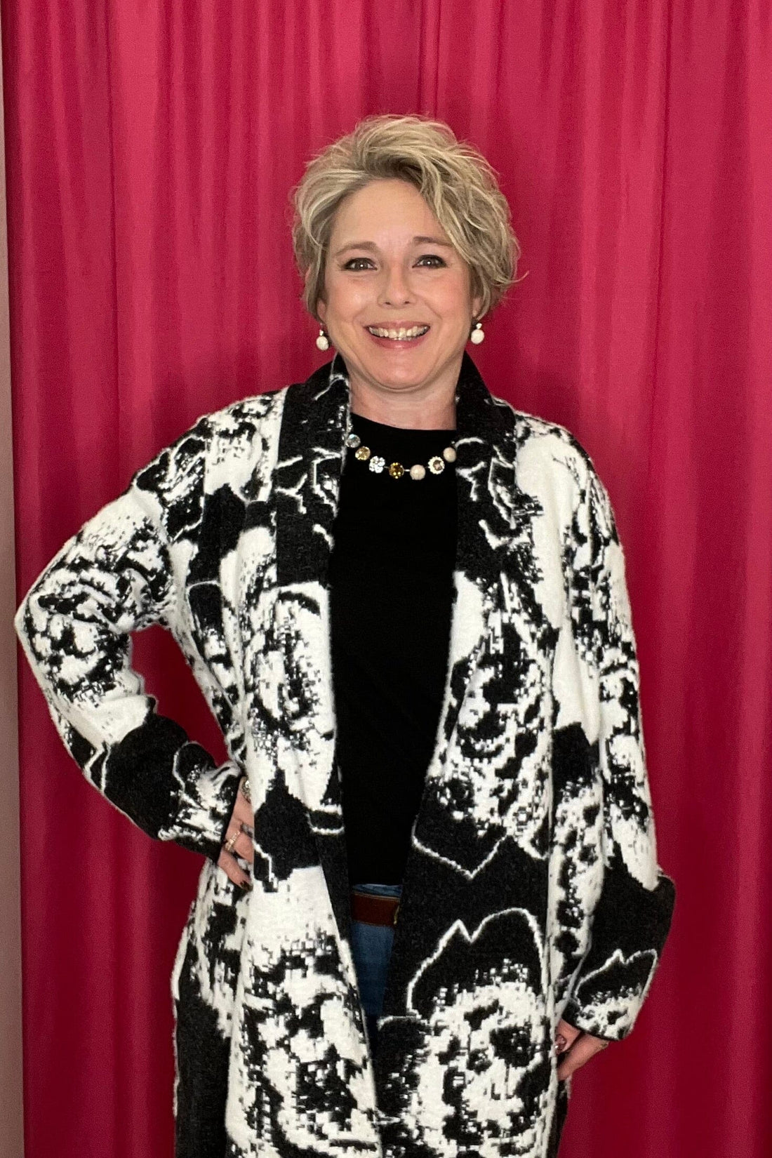 Long Sleeve Open Front Shawl Sweater Coat JACKET LIVERPOOL