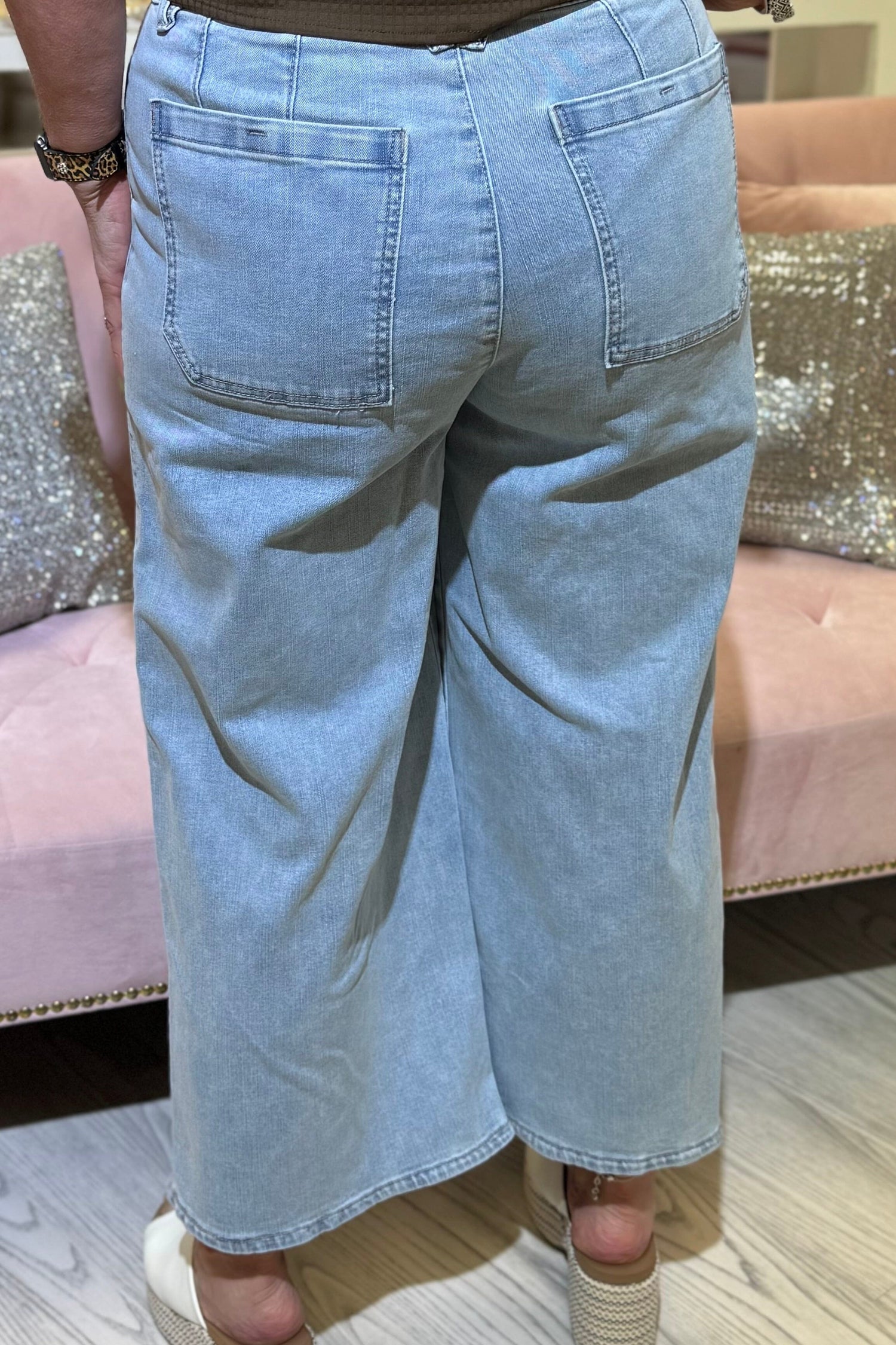 Ab Solution Skyrise Crop Wide Leg w/Tulip Hem 25/24&quot; JEANS DEMOCRACY 