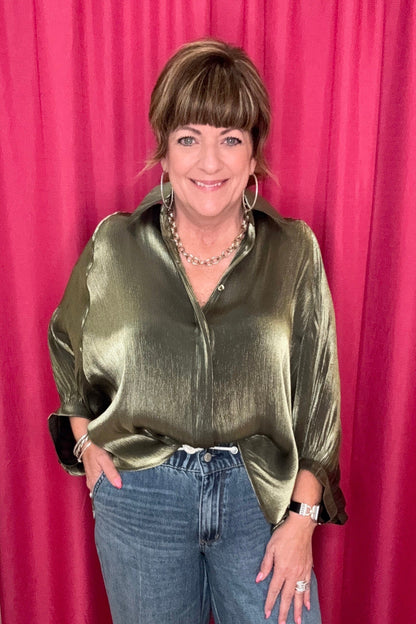 Button Front Shirt JR TOP DRESSY GLAM 