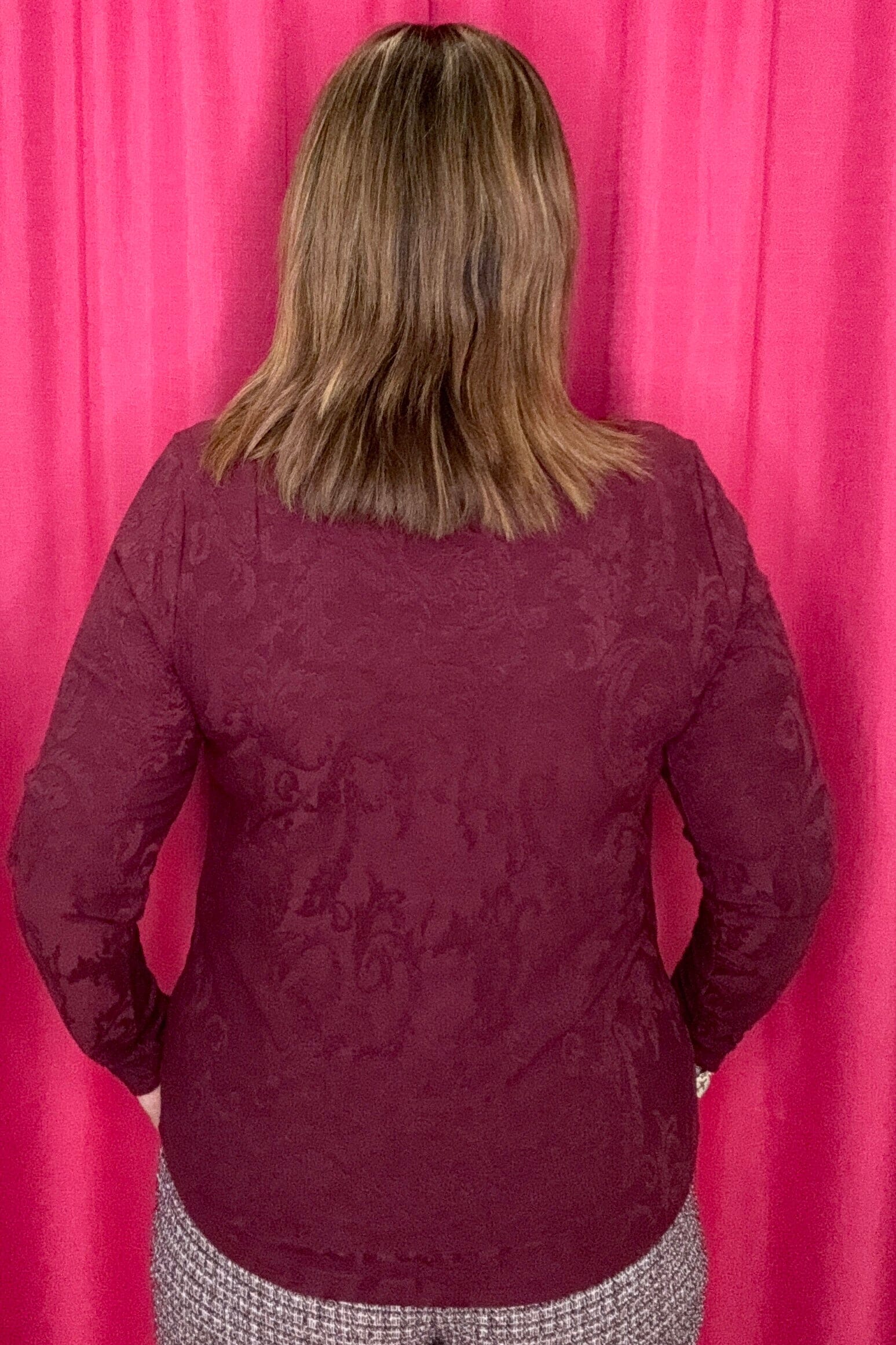 Long Sleeve Mock Neck Top MISSY BASIC KNIT TRIBAL 