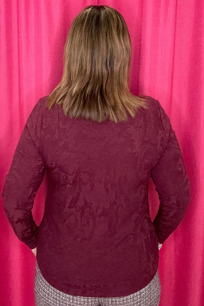 Long Sleeve Mock Neck Top MISSY BASIC KNIT TRIBAL 