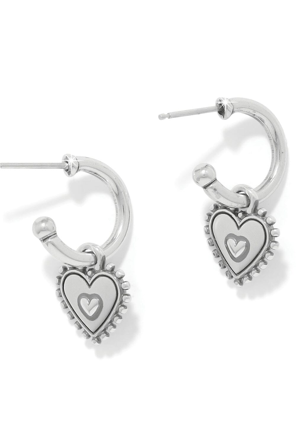 Pretty Tough Amour Heart Post Drop Earrings BJEWELRY Brighton Collectables 