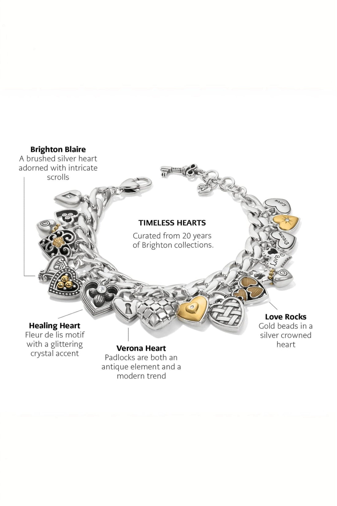 One Heart Charm Bracelet BJEWELRY Brighton Collectables 