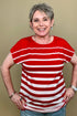 Cap Sleeve Striped Scoop Neck Top MISSY TOP SPECIAL SOUTHERN LADY 