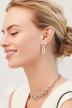 Medici Two Tone Link Post Drop Earrings BJEWELRY Brighton Collectables 