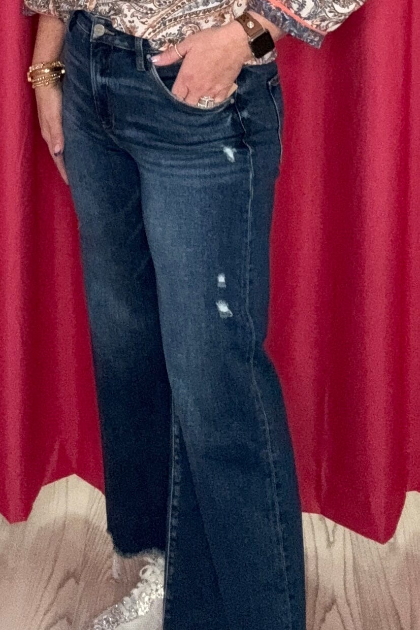 High Rise Crop Wide Jeans JEANS RISEN 