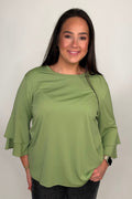 Ruffle Sleeve 3/4 Sleeve Top MISSY TOP SPECIAL SOUTHERN LADY 