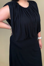 Sleeveless Draped Knit Asymmetrical Dress DRESS LIVERPOOL 
