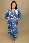 Long Sleeve Printed Dress w/Smoked Waist DRESS WHOLESALE FASHION TRENDS 