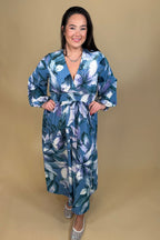 Long Sleeve Printed Dress w/Smoked Waist DRESS WHOLESALE FASHION TRENDS 