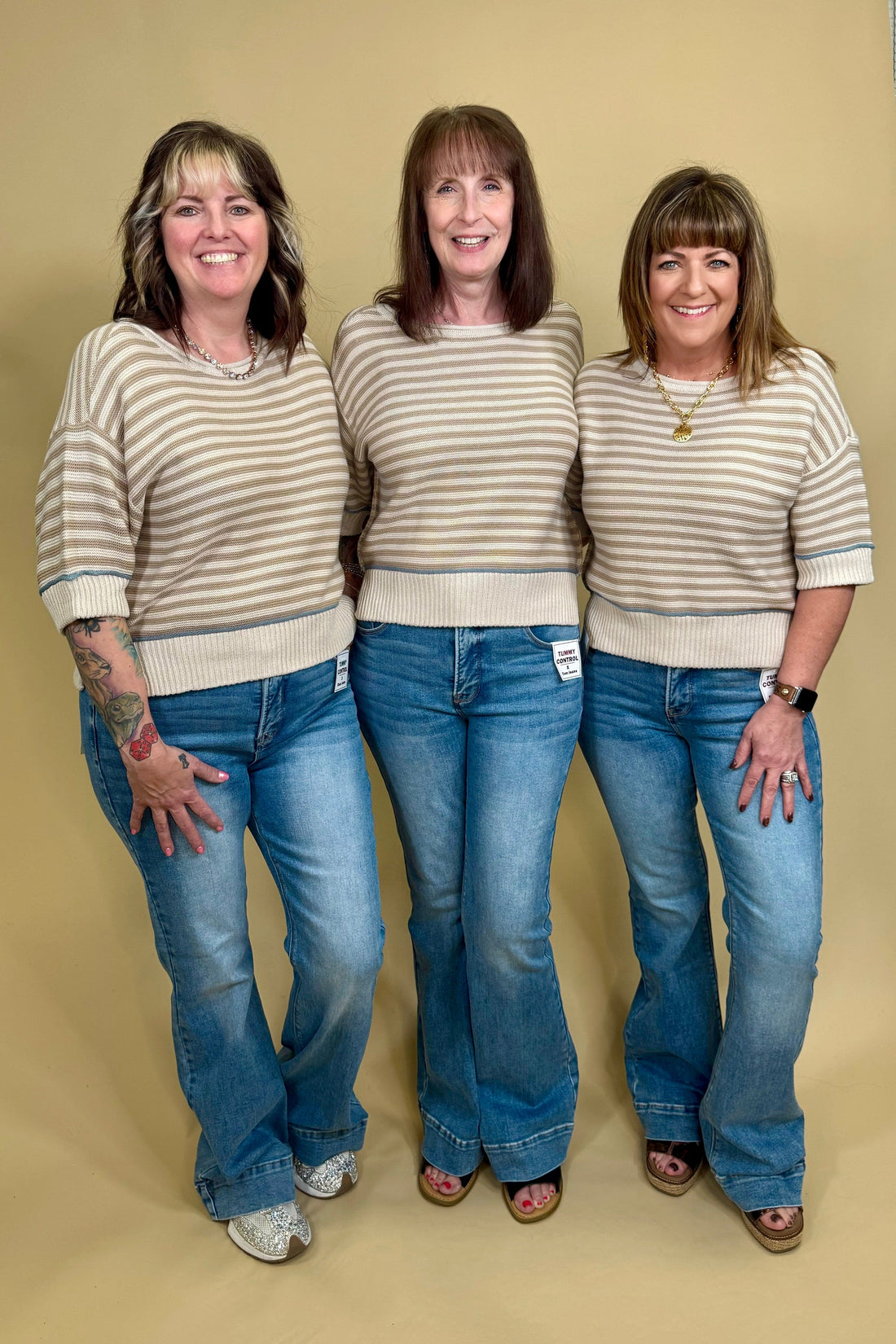 Tummy Control Comfort Waist High Rise Flare Jeans JEANS RISEN 