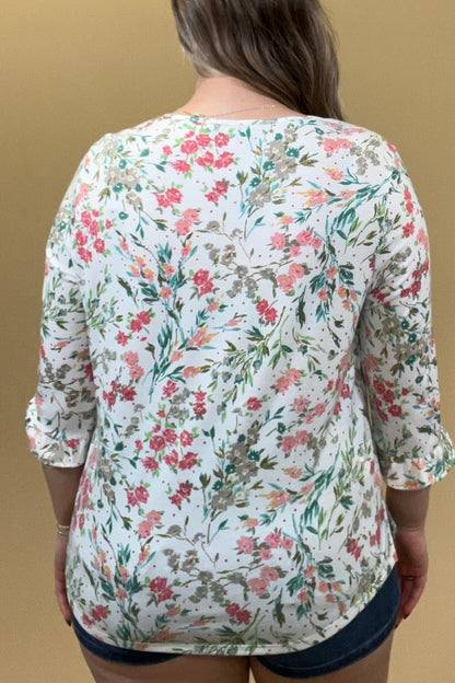 3/4 Sleeve Printed Top w/Scoop Neck MISSY TOP SPECIAL SOUTHERN LADY 