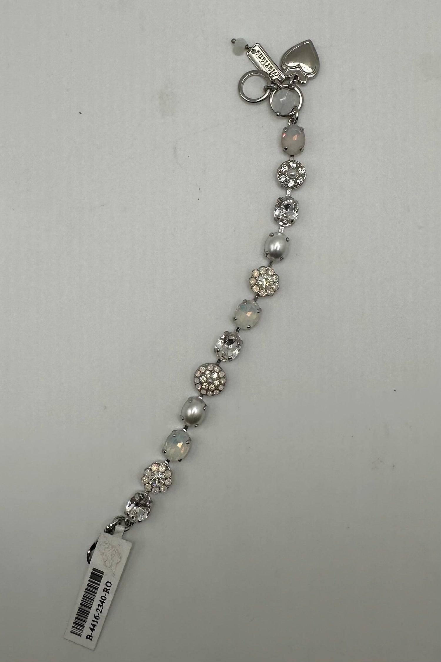 Medium Mineral Oval Elemental Bracelet in "Ivory" - Rhodium BETTERBRANDJEWELRY MICHALSMARIANA 