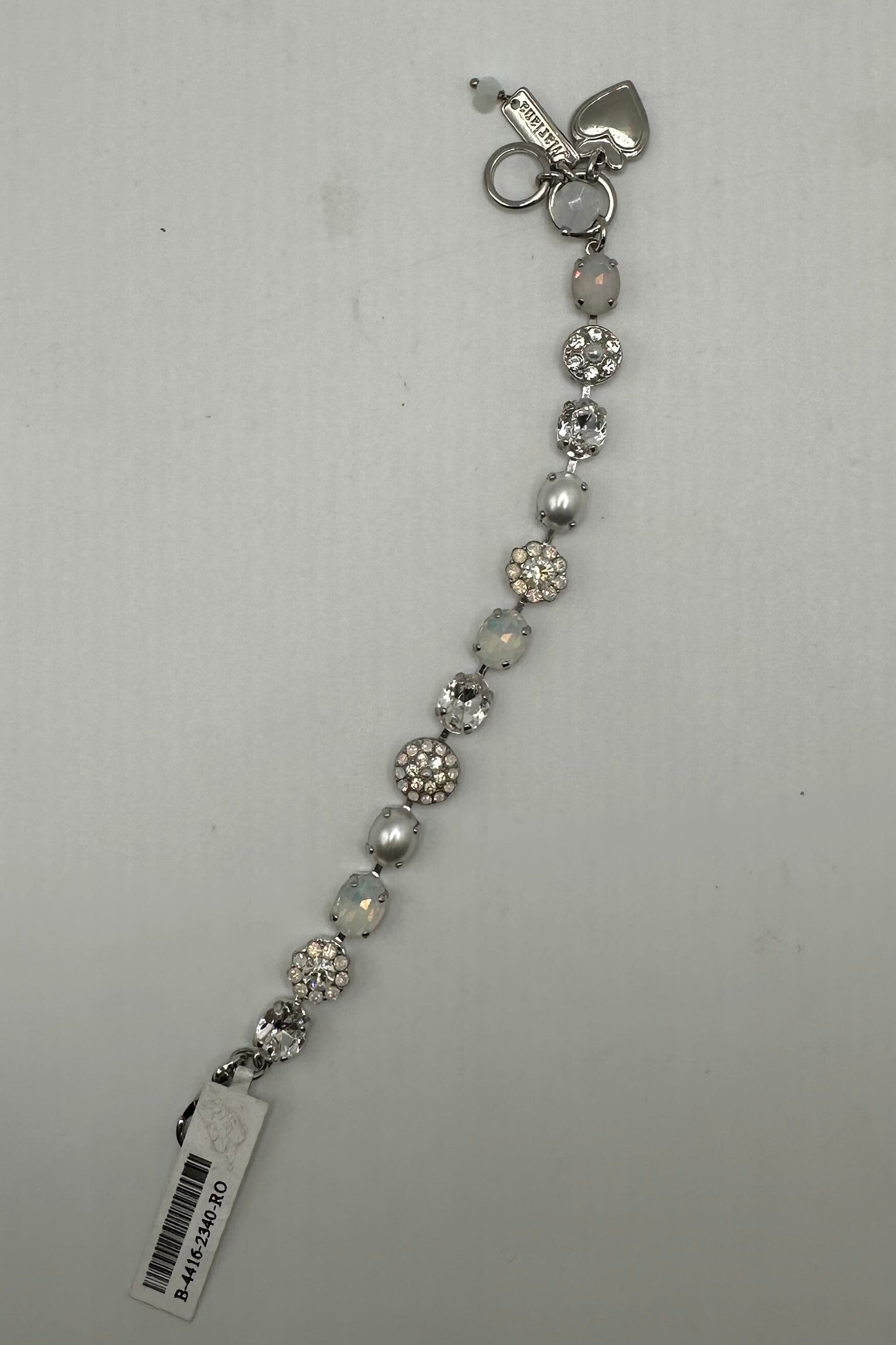 Medium Mineral Oval Elemental Bracelet in "Ivory" - Rhodium BETTERBRANDJEWELRY MICHALSMARIANA 