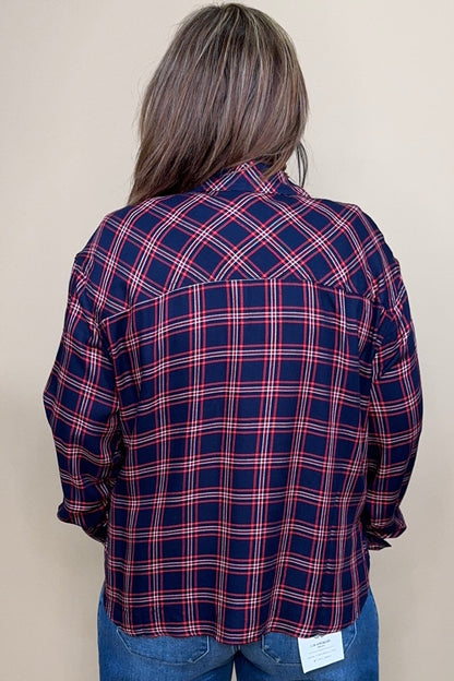 Long Sleeve Plaid Button Down MISSY TOP SPECIAL ZAC &amp; RACHEL 