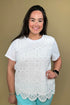 Short Sleeve Tee w/Crochet Front - White MISSY TOP SPECIAL ZAC & RACHEL 