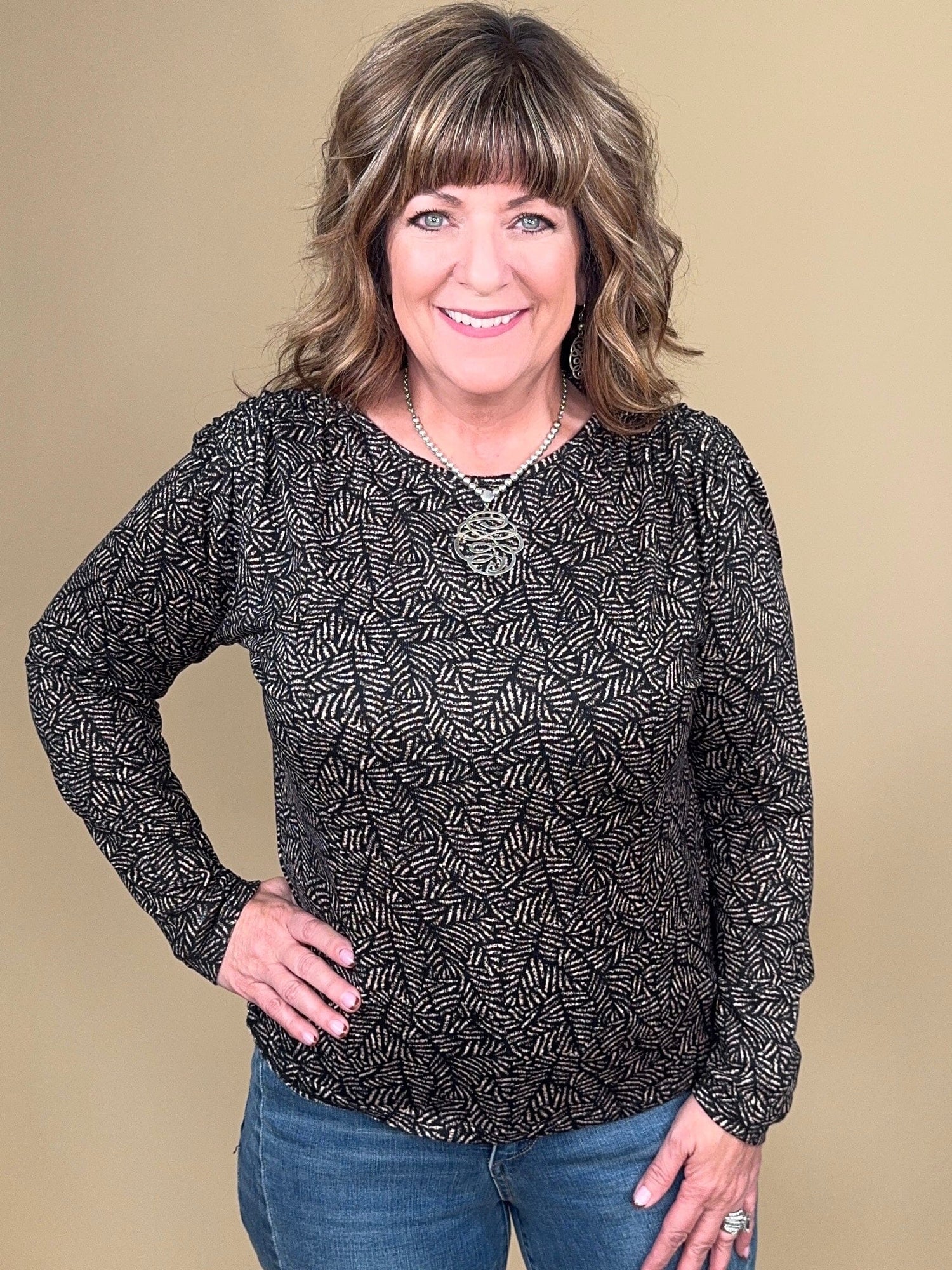 Long Sleeve Shirred Knit Top MISSY TOP SPECIAL:~~Unassigned~~ LIVERPOOL 