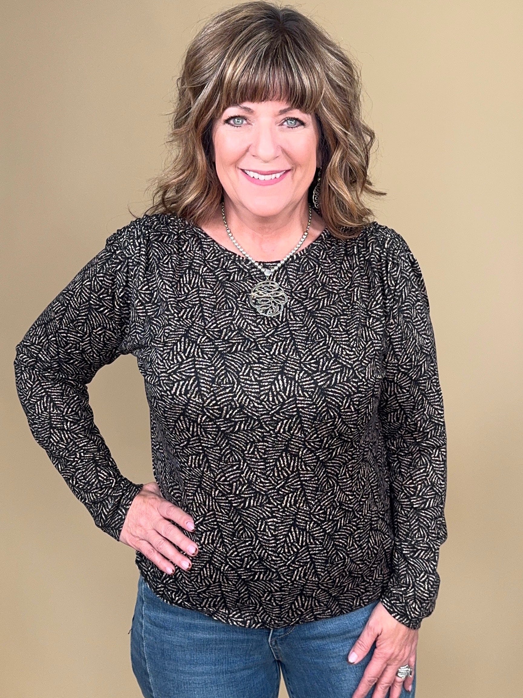 Long Sleeve Shirred Knit Top MISSY TOP SPECIAL:~~Unassigned~~ LIVERPOOL 