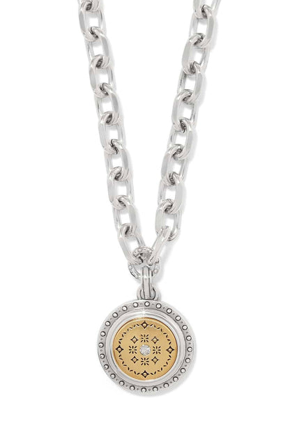 Mosaic Round Two Tone Pendant Necklace BJEWELRY Brighton Collectables 