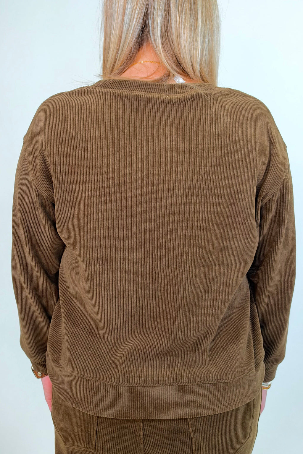 V Neck Corduroy Top JRTOP CASUAL TOP:~~Unassigned~~ YELETE 