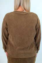 V Neck Corduroy Top JRTOP CASUAL TOP:~~Unassigned~~ YELETE 