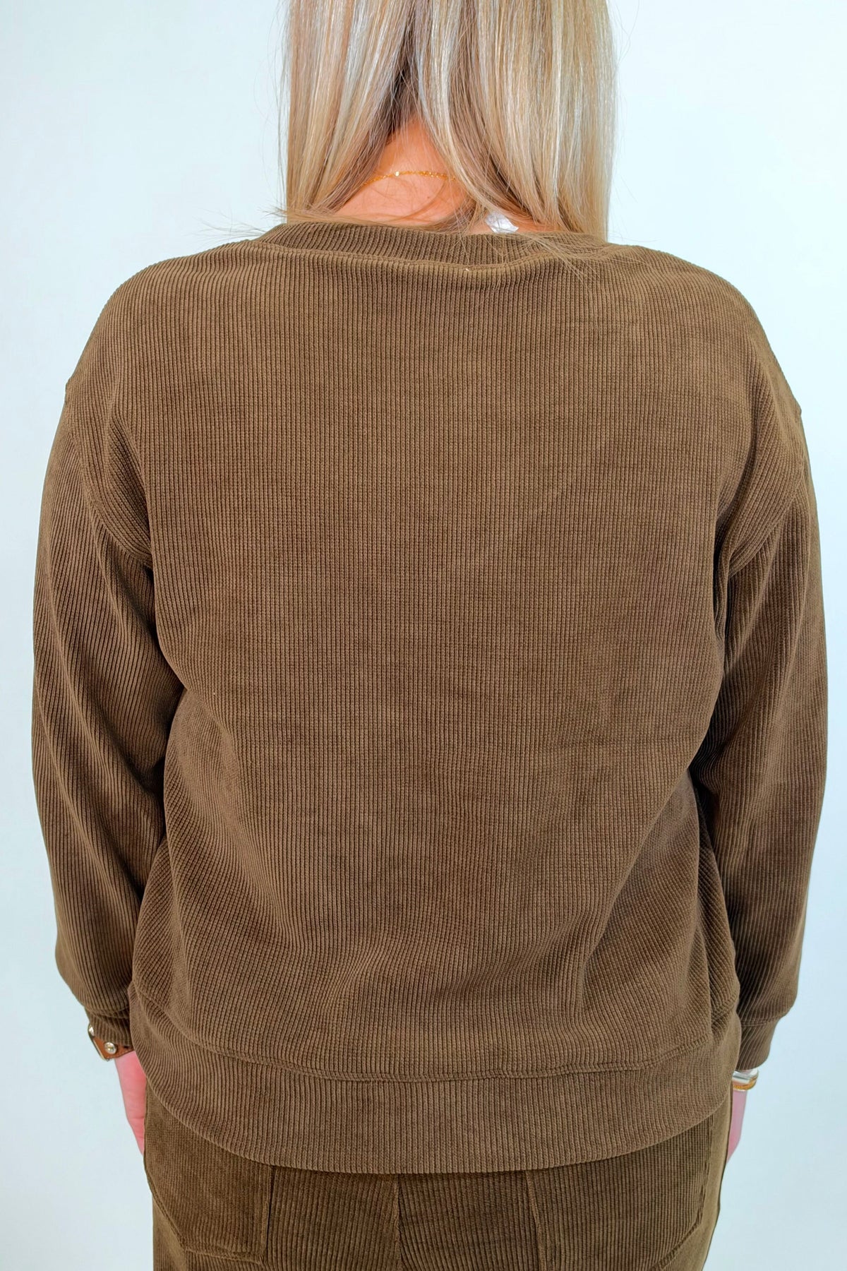 V Neck Corduroy Top JRTOP CASUAL TOP:~~Unassigned~~ YELETE 