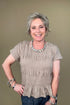 Boxy Cut Smocked Top JRTOP CASUAL TOP VERYJ 
