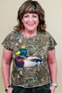Short Sleeve Camo Top w/Duck & Rhinestones MISSY BASIC KNIT SUGAR STITCH 