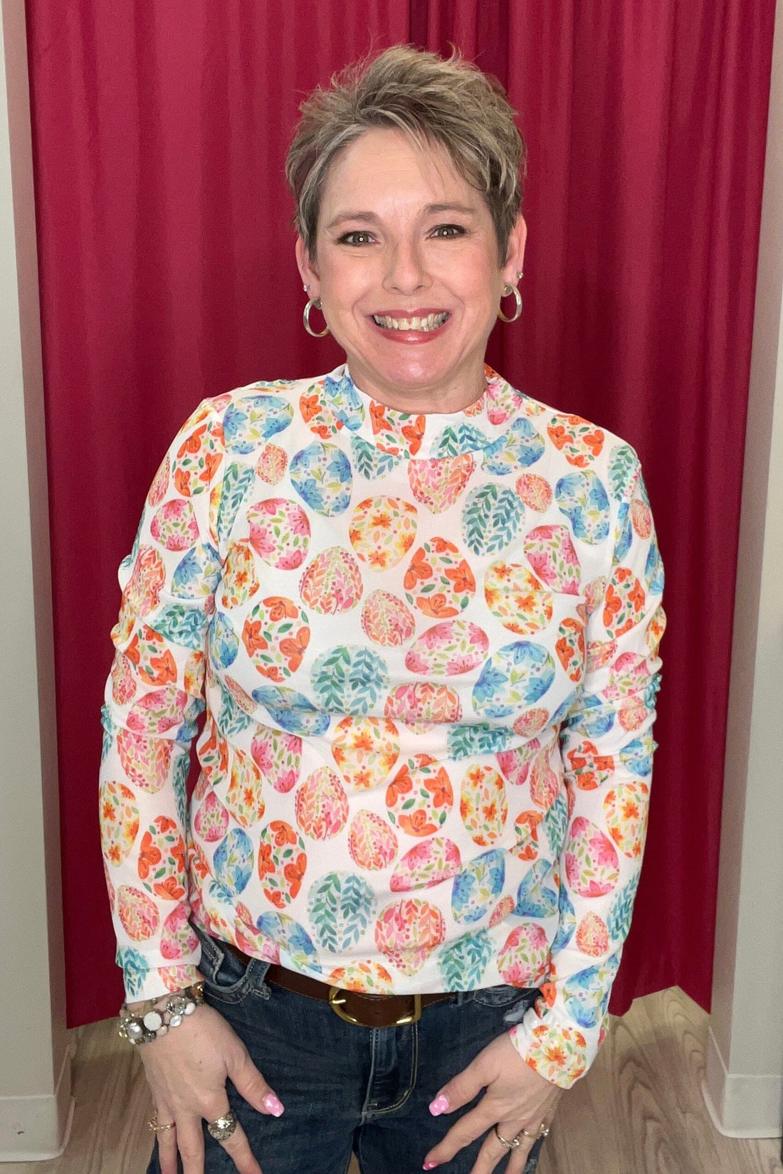 Walking on Egg Shells Mesh Top MISSY BASIC KNIT STERLINGKREEK