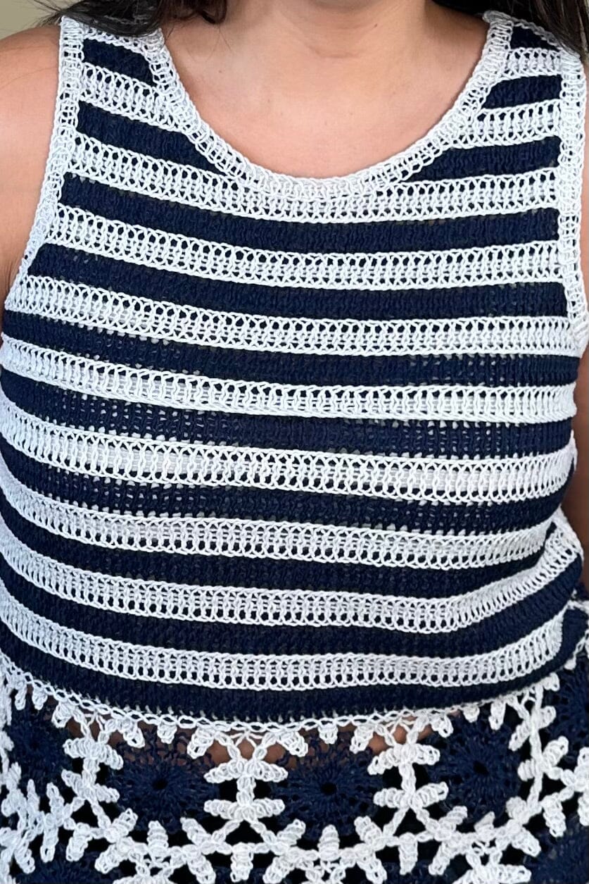 Contrast Sleeveless Crochet Top MISSY TOP SPECIAL CHARLIEB 