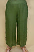 Pull On Gauze Pant w/Button Detail - Olive BOTTOMS CREATION 