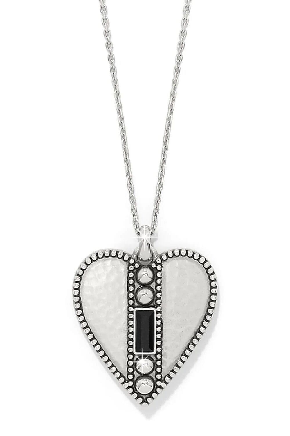 Pretty Tough Black Gem Heart Necklace BJEWELRY Brighton Collectables 