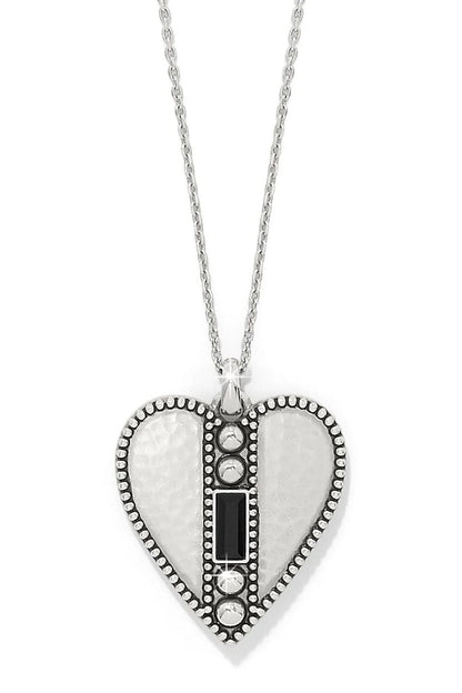 Pretty Tough Black Gem Heart Necklace BJEWELRY Brighton Collectables 