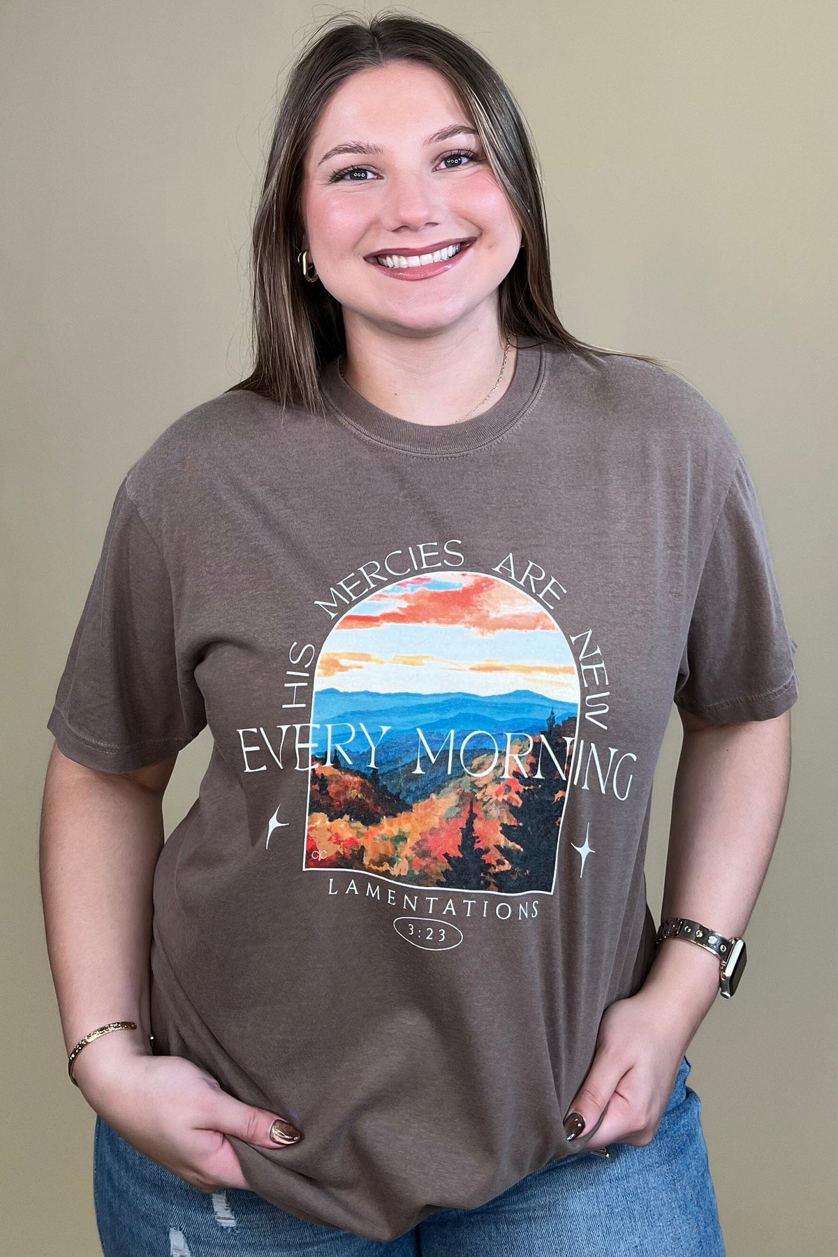 His Mercies Are New Graphic Tee MISSY BASIC KNIT:~~Unassigned~~ CHAUDOIN 