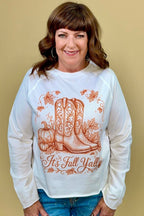 It's Fall Y'all Edgy Graphic L/S MISSY BASIC KNIT:~~Unassigned~~ SUGAR STITCH 