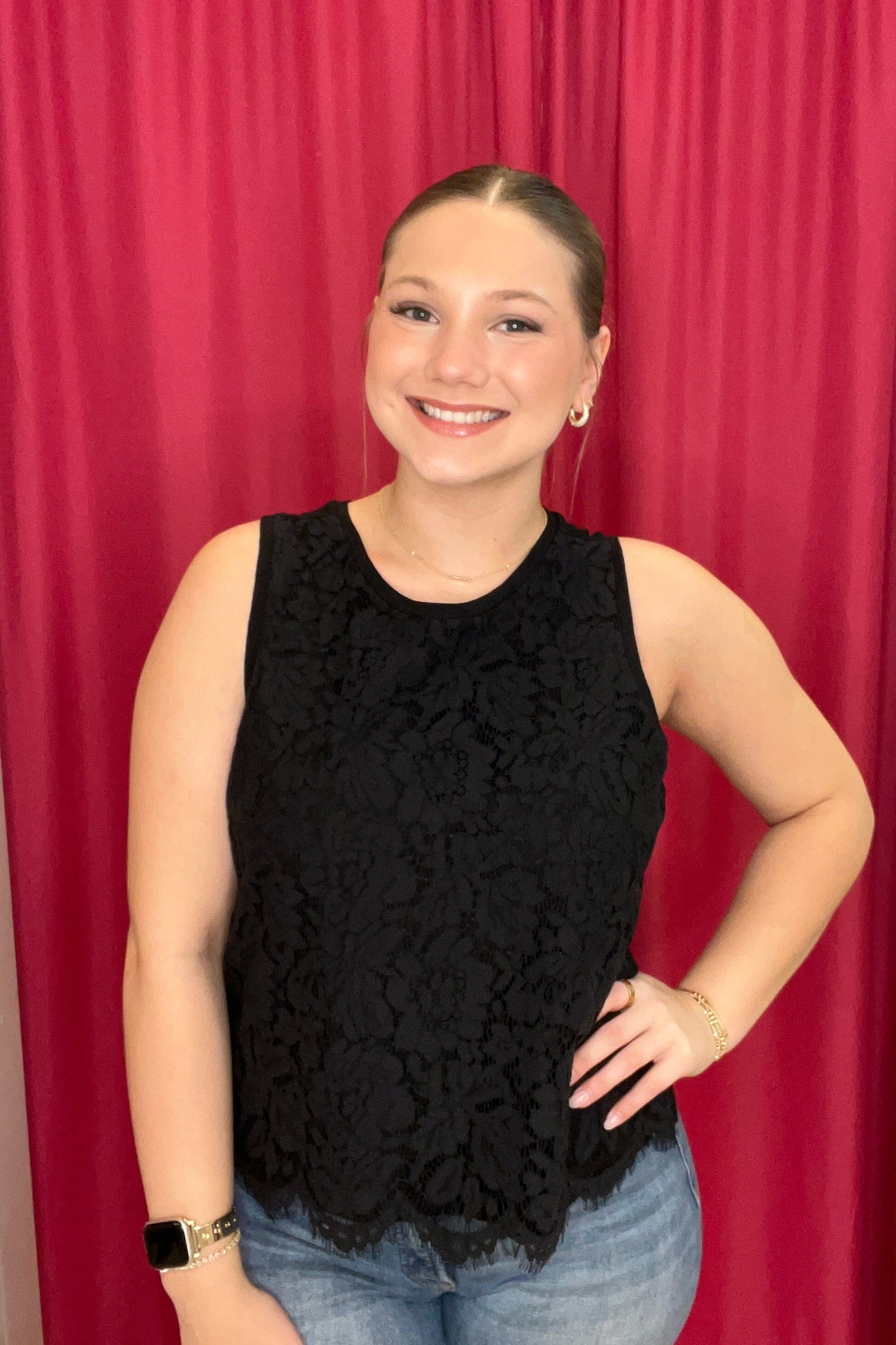 Sleeveless Lace-to-Knit Hybrid Top MISSY TOP SPECIAL LIVERPOOL 